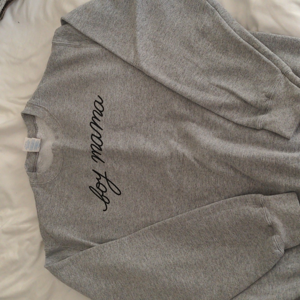 Boy Mama crew neck sweatshirt gray